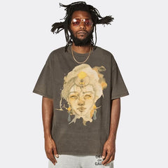 Vlone Fog Gallery DEPT American Printing Short Sleeve Vintage Loose Retro Make Old Gao Street T -shirt (95)