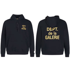 GALLERY DEPT DEPT DE LA GALERIE GOLD LOGO HOODIE BLACK