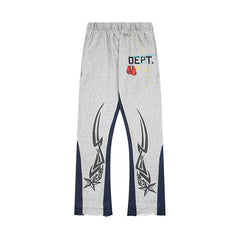 GALLERY DEPT BOXING GLOVE TRIBAL FLARE SWEATPANTS HEATHER GREY