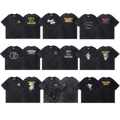 Vlone Fog Gallery DEPT American Printing Short Sleeve Vintage Loose Retro Make Old Gao Street T -shirt (95)