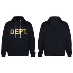 GALLERY DEPT DEPT GOLD LOGO HOODIE BLACK