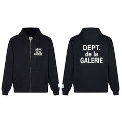 GALLERY DEPT DEPT DE LA GALERIE ZIP‑UP HOODIE BLACK