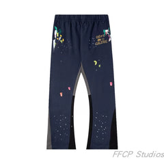 GALLERY DEPT DEPT DE LA GALERIE PAINT SPLATTER FLARE SWEATPANTS BLACK