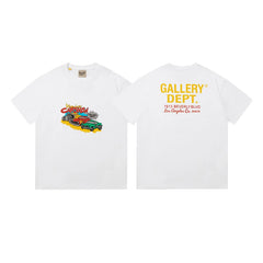 GALLERY DEPT CAR SHOW GRAPHIC WHITE SHORT SLEEVE TEE