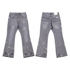 Gallery Dept Grey‑Wash Paint‑Splatter Flare Jeans