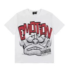 Mixed Emotion Cartoon Monster Retro Graphic Tee