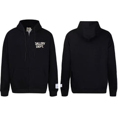 GALLERY DEPT LOGO ZIP UP HOODIE BLACK