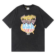 Gallery Dept Migos USA Tour Skull Vintage Wash Short Sleeve Tee