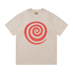 GALLERY DEPT RED SPIRAL CREAM SHORT SLEEVE TEE