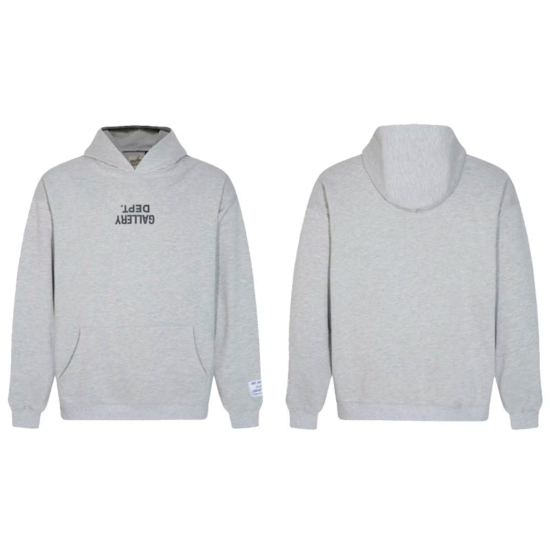 GALLERY DEPT REVERSED LOGO HOODIE HEATHER GREY