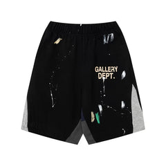GALLERY DEPT PAINT SPLATTER PRINT BLACK COTTON SHORTS