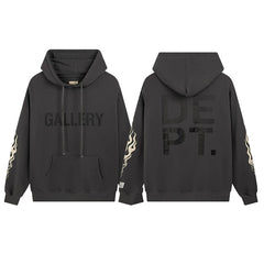 GALLERY DEPT FLAME SLEEVE HOODIE BLACK