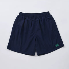 NEEDLES GREEN BUTTERFLY EMBROIDERY NAVY NYLON SHORTS
