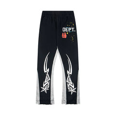 GALLERY DEPT BOXING GLOVE TRIBAL FLARE SWEATPANTS HEATHER GREY