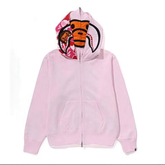 A Bathing Ape Milo Shark Double Hood Zip Up Hoodie Multiple Colors