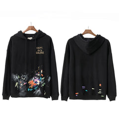 GALLERY DEPT PAINT SPLATTER HOODIE BLACK