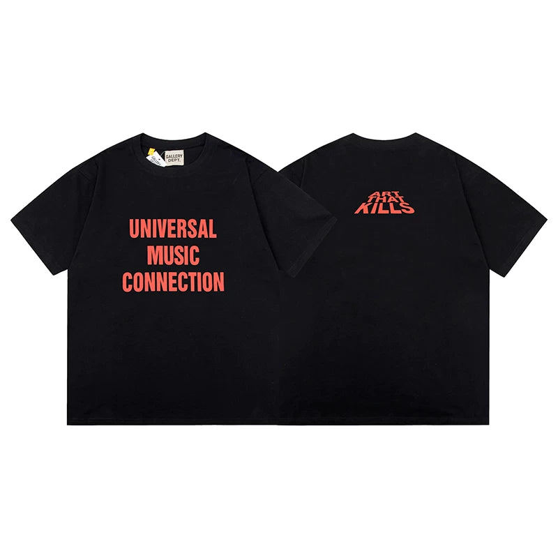 Vlone Fog Gallery DEPT American Printing Short Sleeve Vintage Loose Retro Make Old Gao Street T -shirt (95)