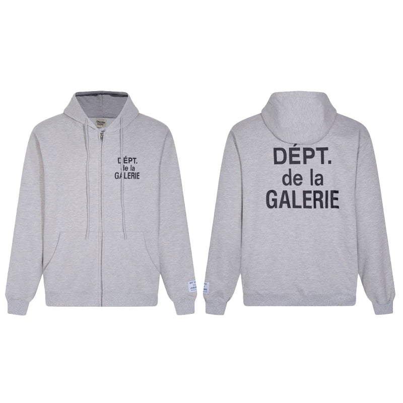 GALLERY DEPT DEPT DE LA GALERIE ZIP‑UP HOODIE BLACK