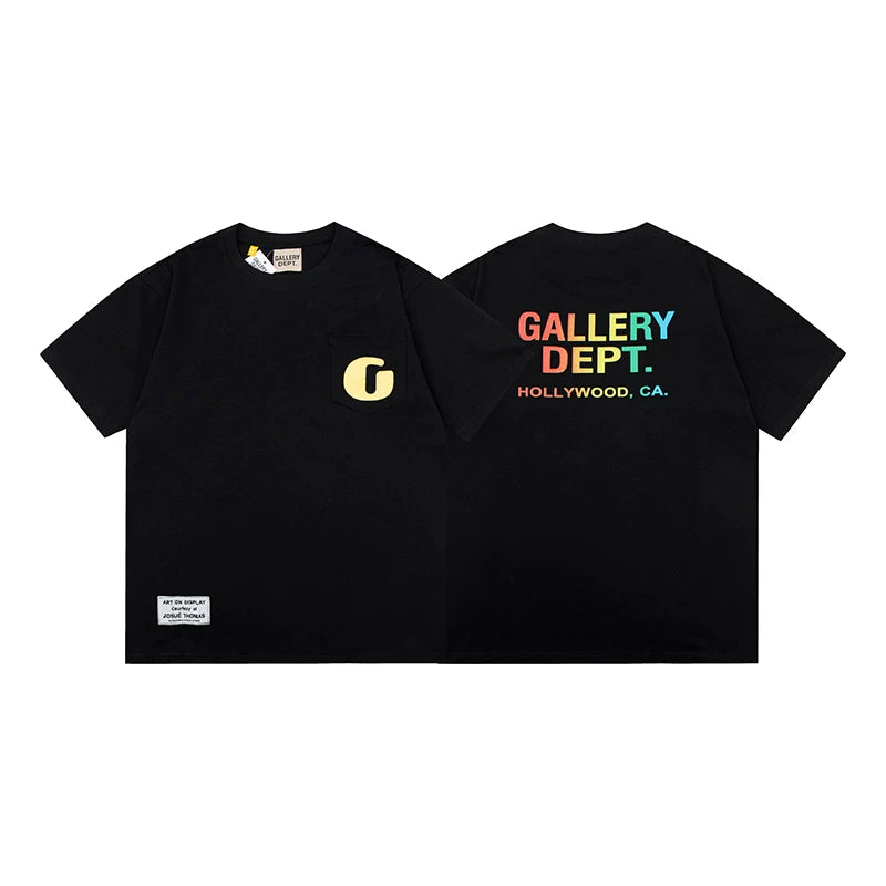 Vlone Fog Gallery DEPT American Printing Short Sleeve Vintage Loose Retro Make Old Gao Street T -shirt (91)