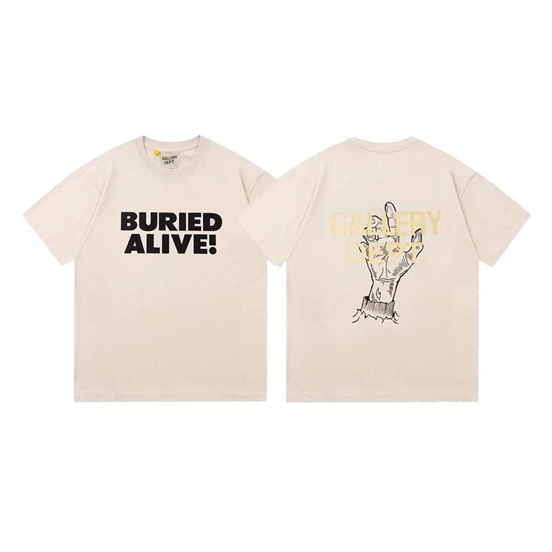 Vlone Fog Gallery DEPT American Printing Short Sleeve Vintage Loose Retro Make Old Gao Street T -shirt (91)