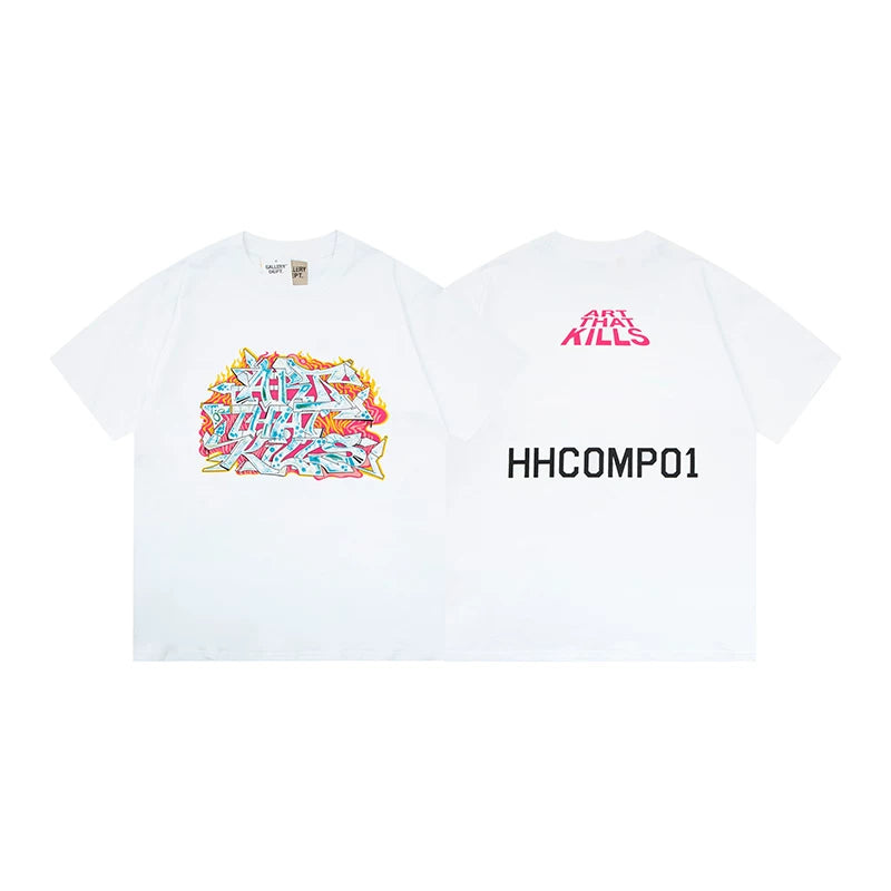 Gallery Dept Art That Kills Graffiti HHCOMP01 White Short Sleeve Tee