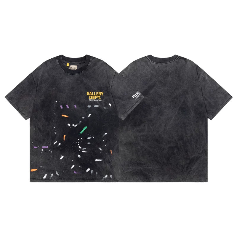 Vlone Fog Gallery DEPT American Printing Short Sleeve Vintage Loose Retro Make Old Gao Street T -shirt (91)
