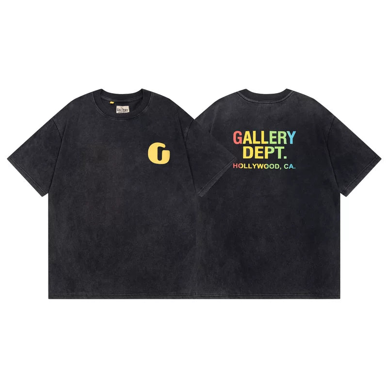 Vlone Fog Gallery DEPT American Printing Short Sleeve Vintage Loose Retro Make Old Gao Street T -shirt (95)