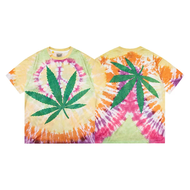 Vlone Fog Gallery DEPT American Printing Short Sleeve Vintage Loose Retro Make Old Gao Street T -shirt (95)