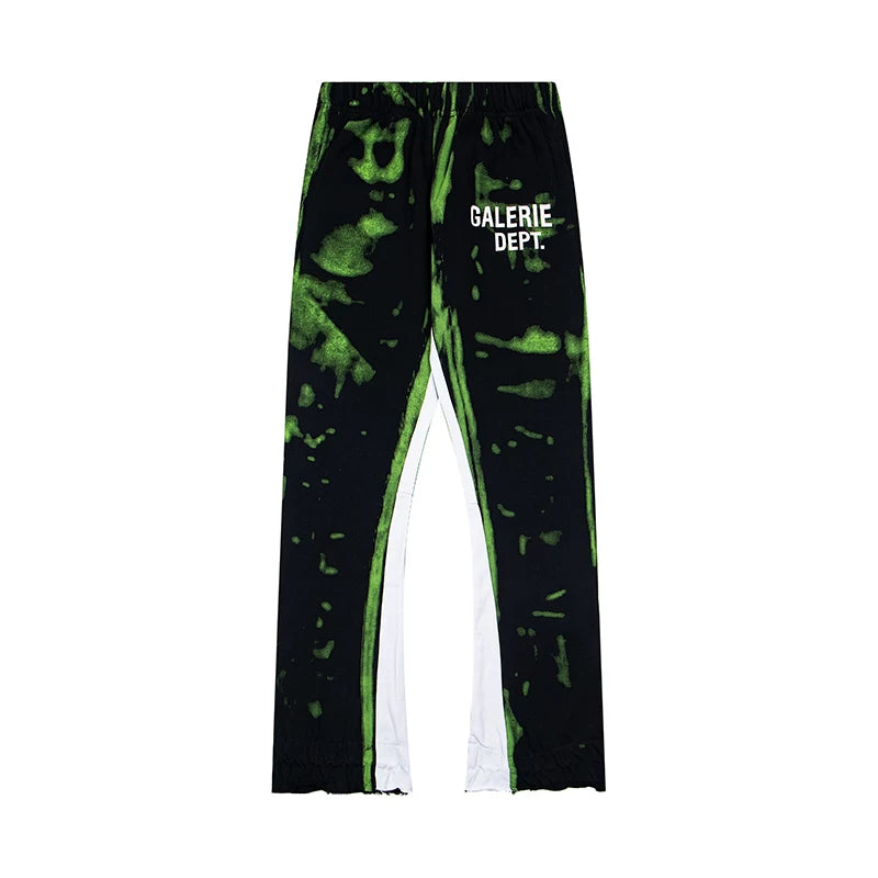 GALLERY DEPT GALERIE DEPT TIE‑DYE FLARE SWEATPANTS BLUE GREEN