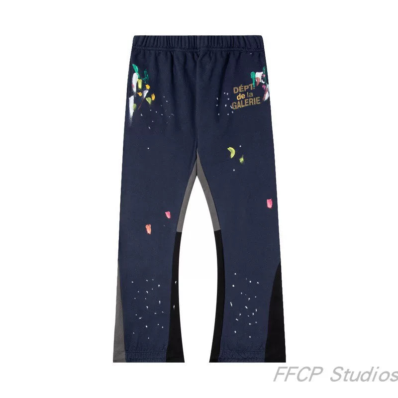 GALLERY DEPT DEPT DE LA GALERIE PAINT SPLATTER FLARE SWEATPANTS BLACK
