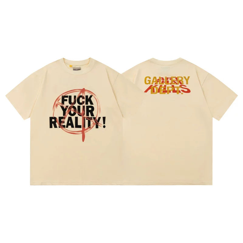 Vlone Fog Gallery DEPT American Printing Short Sleeve Vintage Loose Retro Make Old Gao Street T -shirt (91)