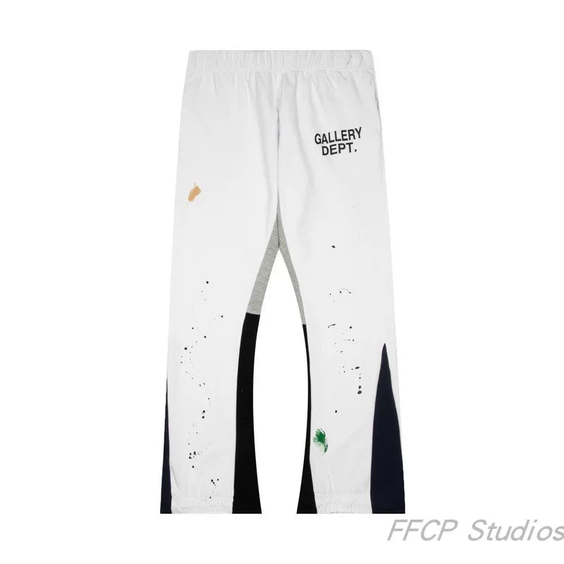 GALLERY DEPT PAINT SPLATTER FLARE SWEATPANTS WHITE