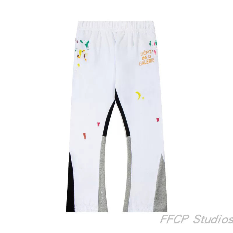 GALLERY DEPT DEPT DE LA GALERIE PAINT SPLATTER FLARE SWEATPANTS BLACK
