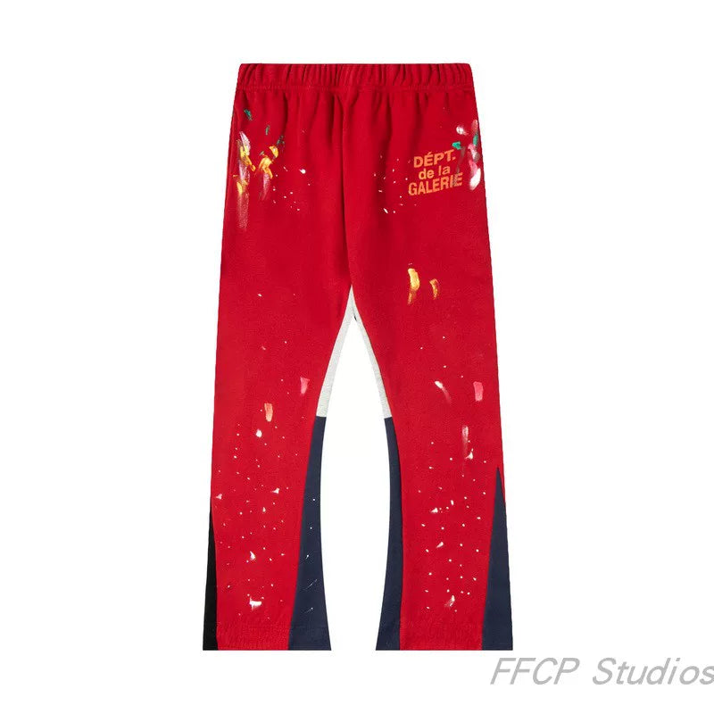 GALLERY DEPT DEPT DE LA GALERIE PAINT SPLATTER FLARE SWEATPANTS BLACK