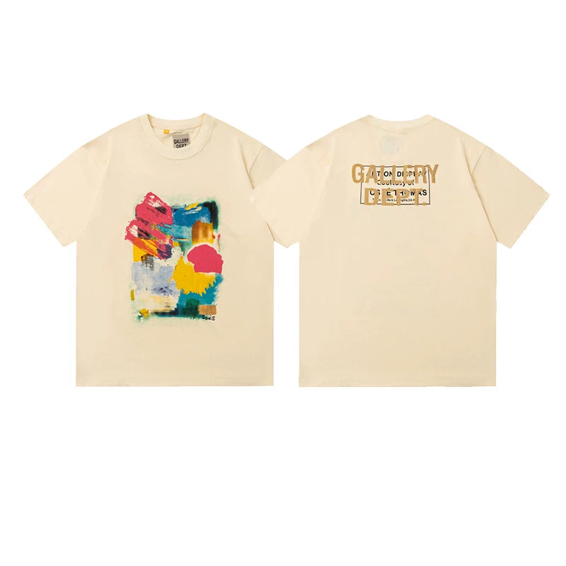 Vlone Fog Gallery DEPT American Printing Short Sleeve Vintage Loose Retro Make Old Gao Street T -shirt (95)