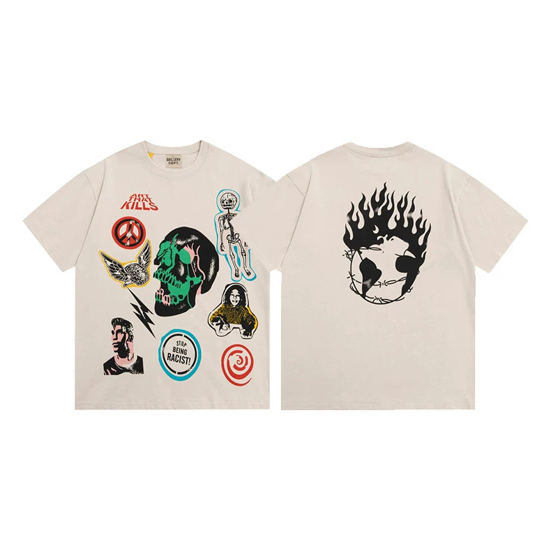 GALLERY DEPT STICKER BOMB CREAM GRAPHIC TEE
