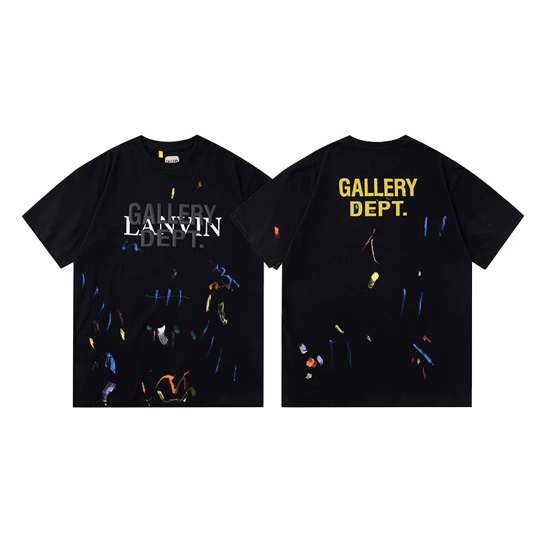 Vlone Fog Gallery DEPT American Printing Short Sleeve Vintage Loose Retro Make Old Gao Street T -shirt (91)