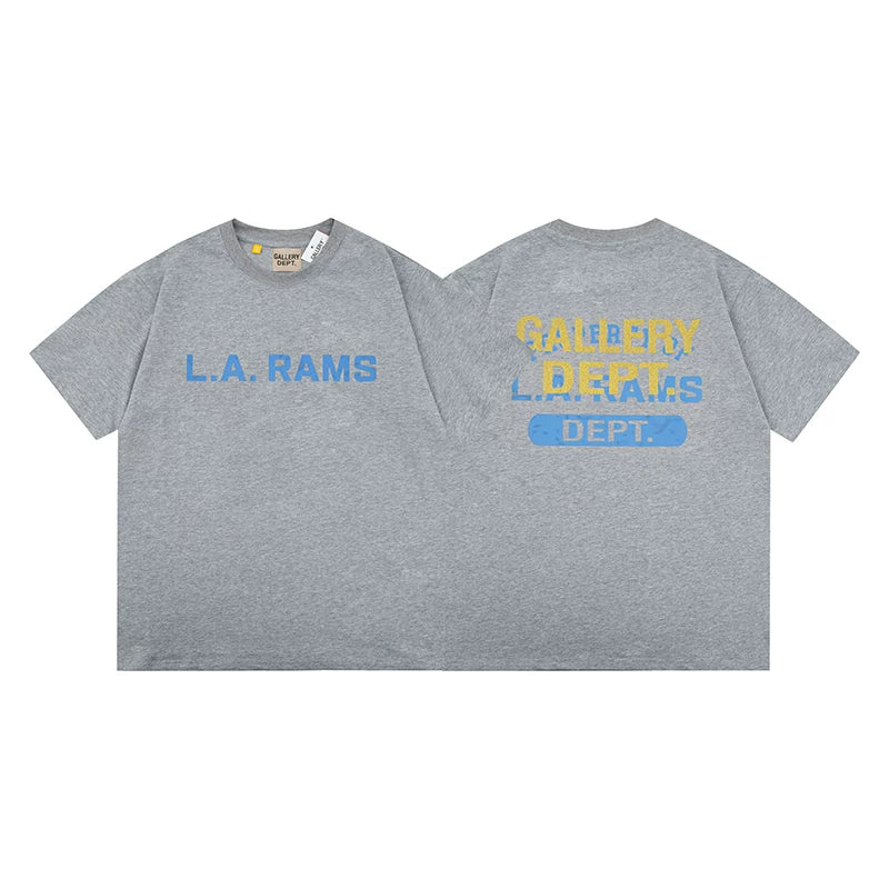 Vlone Fog Gallery DEPT American Printing Short Sleeve Vintage Loose Retro Make Old Gao Street T -shirt (95)
