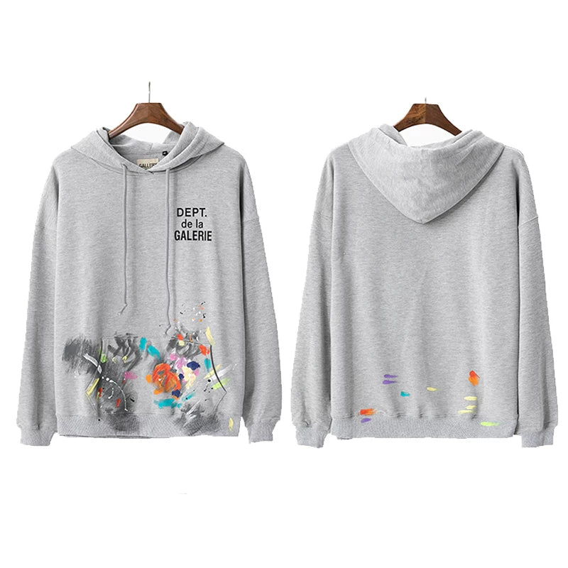 GALLERY DEPT PAINT SPLATTER HOODIE BLACK
