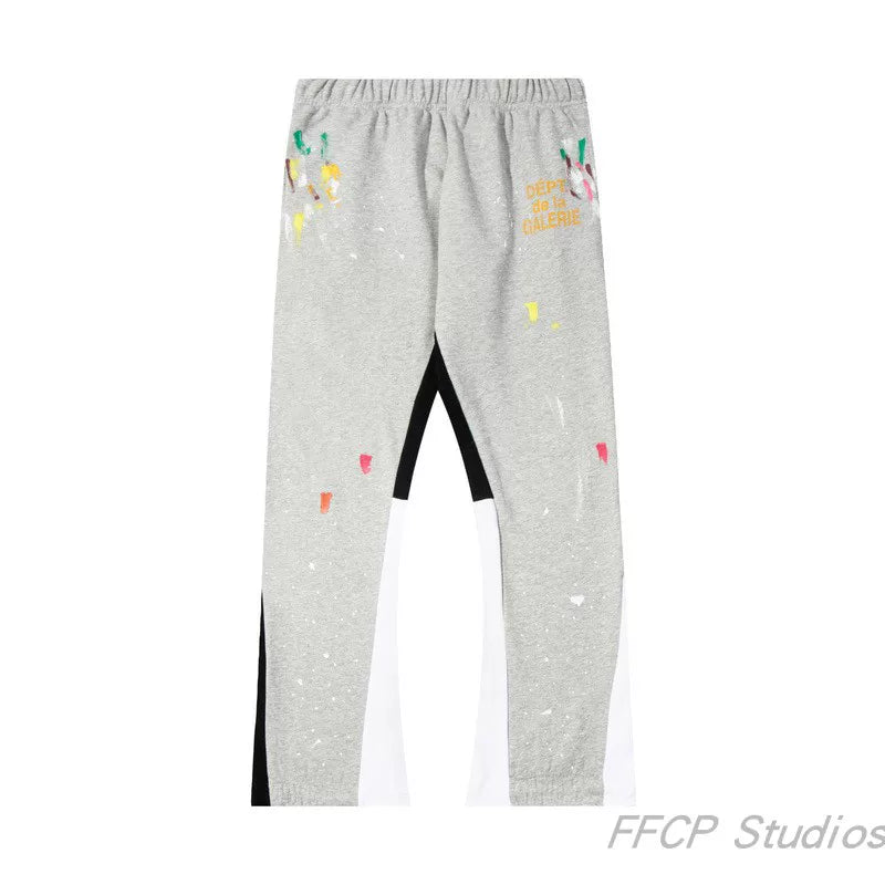 GALLERY DEPT DEPT DE LA GALERIE PAINT SPLATTER FLARE SWEATPANTS BLACK