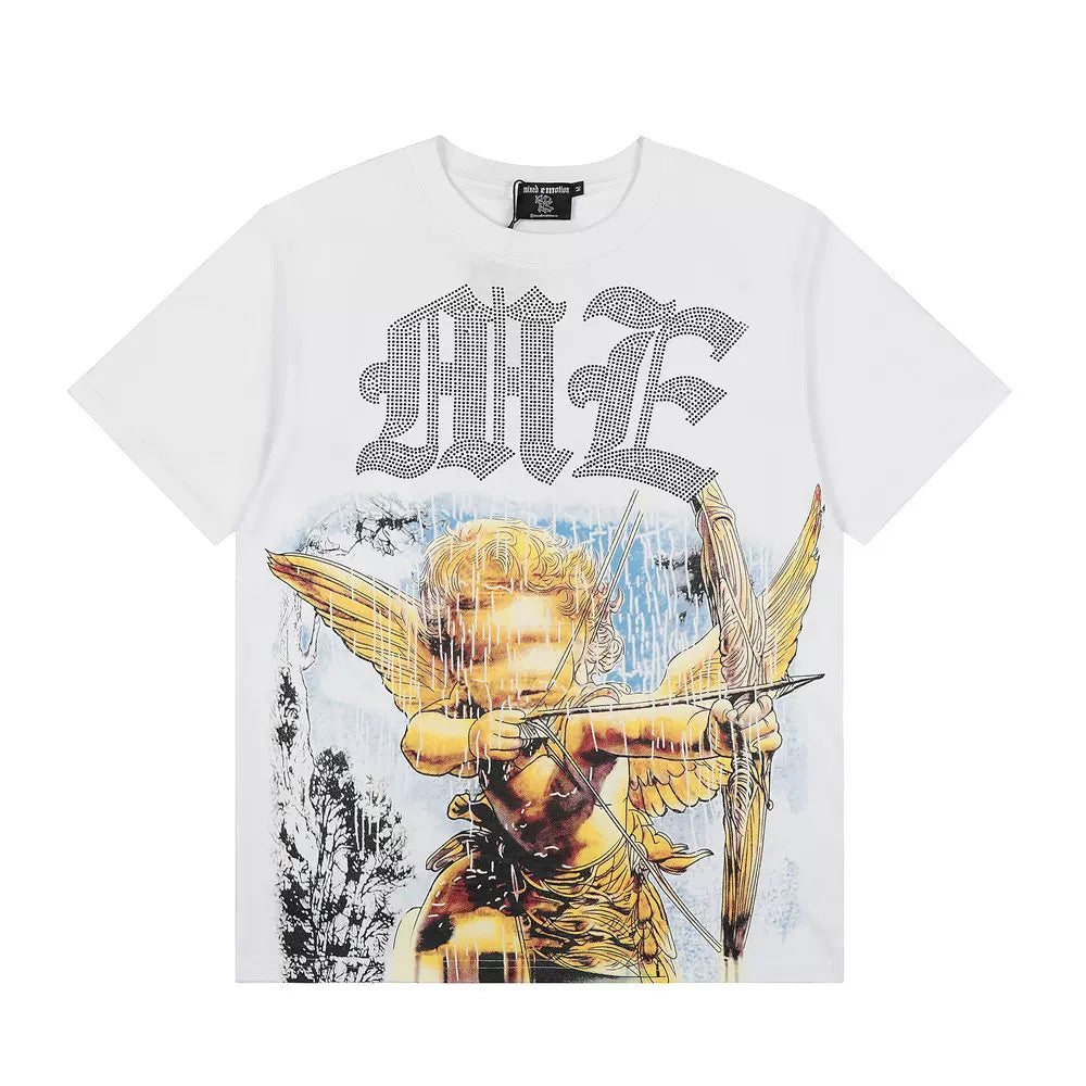 Mixed Emotion Cupid Archer Angel Retro Graphic Tee
