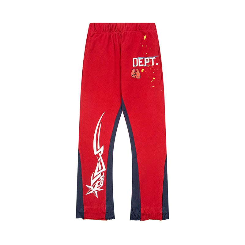 GALLERY DEPT BOXING GLOVE TRIBAL FLARE SWEATPANTS HEATHER GREY