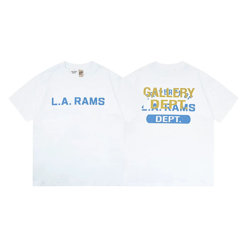 Vlone Fog Gallery DEPT American Printing Short Sleeve Vintage Loose Retro Make Old Gao Street T -shirt (91)