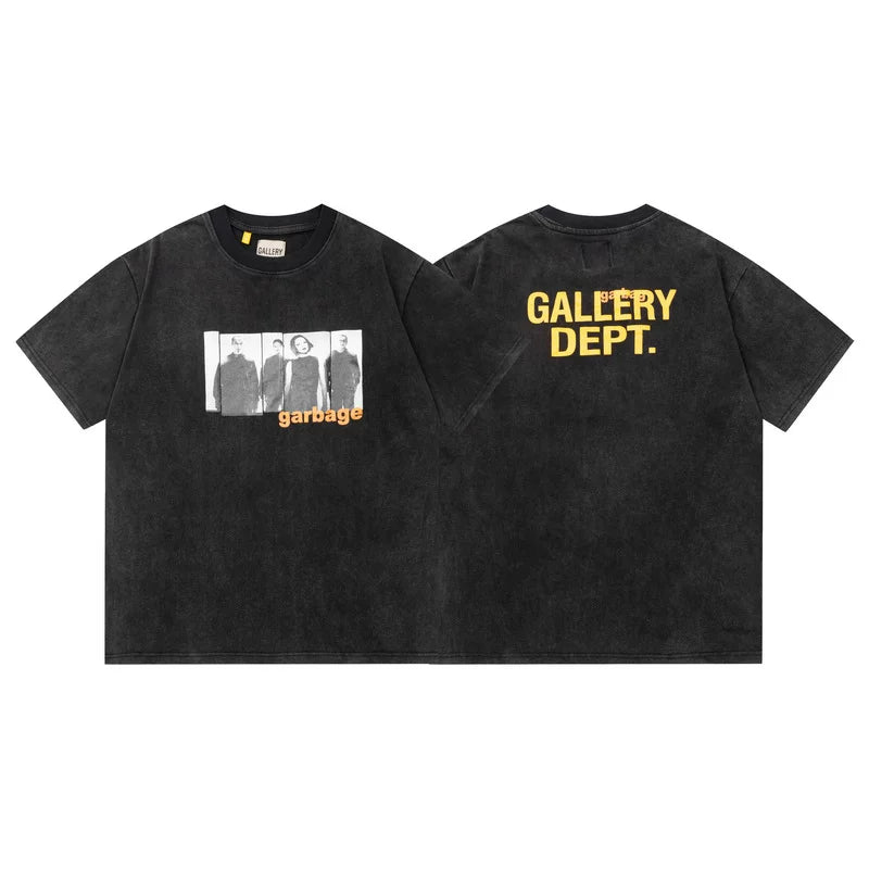 Vlone Fog Gallery DEPT American Printing Short Sleeve Vintage Loose Retro Make Old Gao Street T -shirt (95)