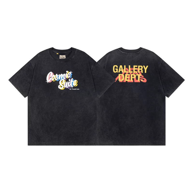 Vlone Fog Gallery DEPT American Printing Short Sleeve Vintage Loose Retro Make Old Gao Street T -shirt (95)