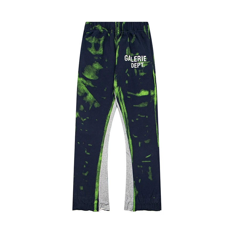 GALLERY DEPT GALERIE DEPT TIE‑DYE FLARE SWEATPANTS BLUE GREEN