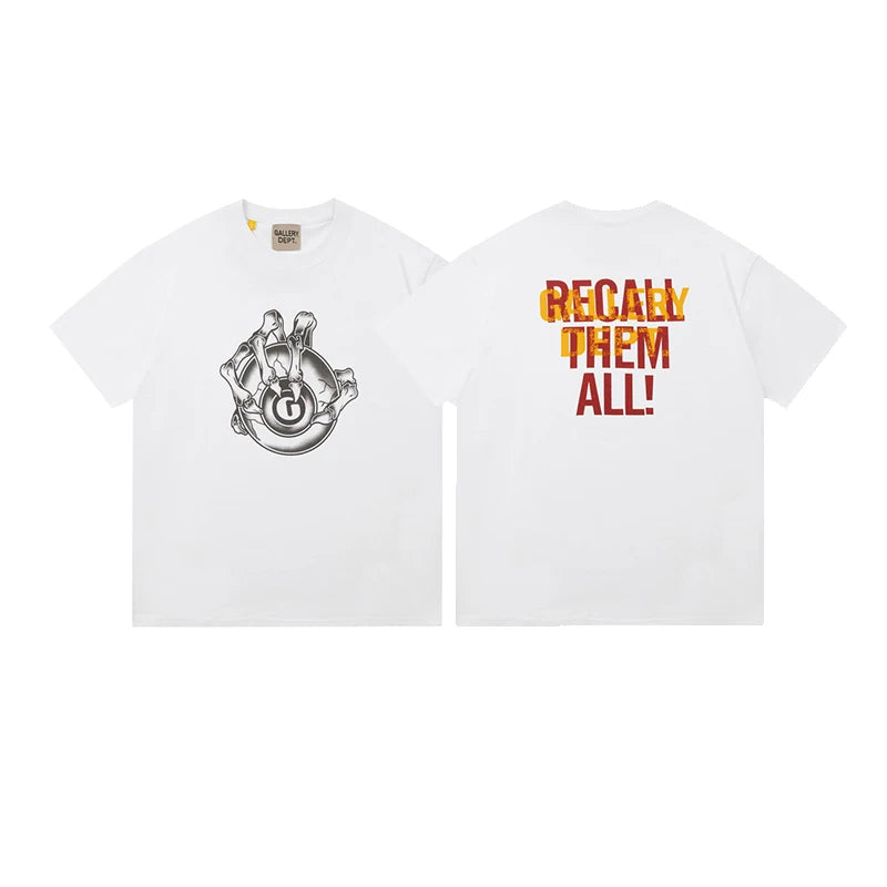 Vlone Fog Gallery DEPT American Printing Short Sleeve Vintage Loose Retro Make Old Gao Street T -shirt (95)