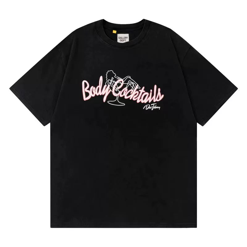 Vlone Fog Gallery DEPT American Printing Short Sleeve Vintage Loose Retro Make Old Gao Street T -shirt (95)