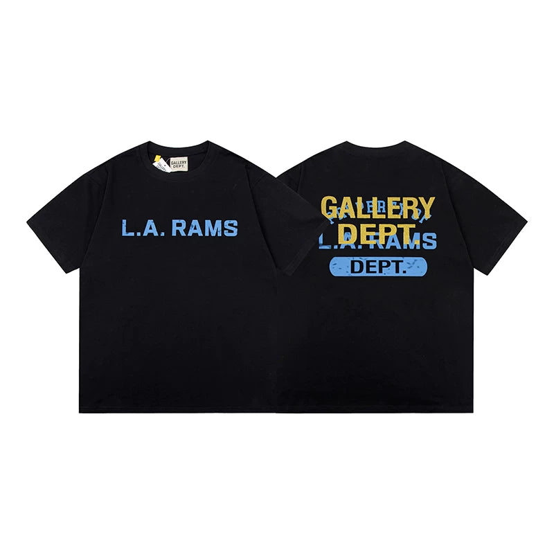 Vlone Fog Gallery DEPT American Printing Short Sleeve Vintage Loose Retro Make Old Gao Street T -shirt (91)