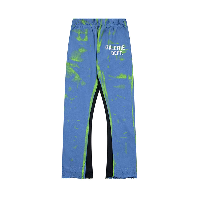 GALLERY DEPT GALERIE DEPT TIE‑DYE FLARE SWEATPANTS BLUE GREEN